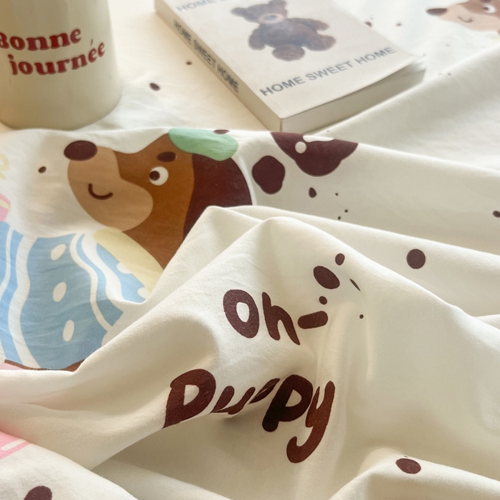 91家纺网 家纺一手货源 找家纺 鼎丰家纺 2025新款90克超柔软糯印花单床笠系列 靠谱小狗