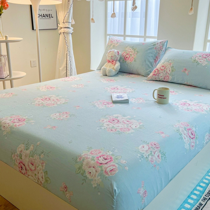 91家纺网 家纺一手货源 找家纺 鼎丰家纺 2025新款90克超柔软糯印花单床笠系列 戴安娜