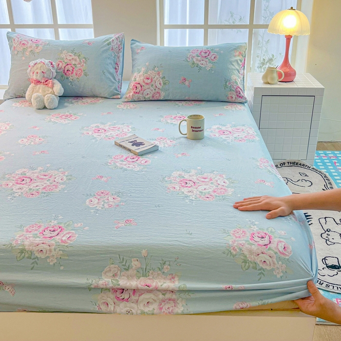 91家纺网 家纺一手货源 找家纺 鼎丰家纺 2025新款90克超柔软糯印花单床笠系列 戴安娜