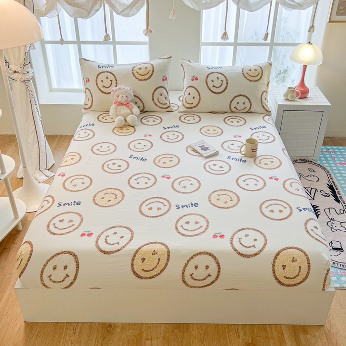 鼎丰家纺 2025新款90克超柔软糯印花单床笠系列 开心笑脸
