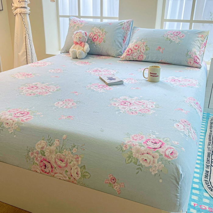 91家纺网 家纺一手货源 找家纺 鼎丰家纺 2025新款90克超柔软糯印花单床笠系列 戴安娜