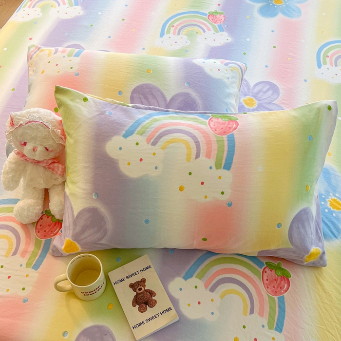 91家纺网 家纺一手货源 找家纺 鼎丰家纺 2025新款90克超柔软糯印花单床笠系列 心动天空