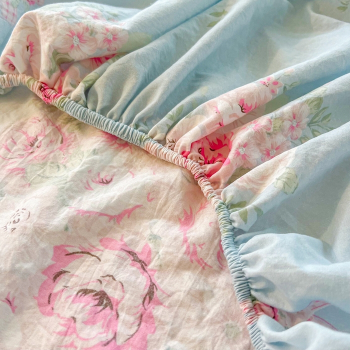 91家纺网 家纺一手货源 找家纺 鼎丰家纺 2025新款90克超柔软糯印花单床笠系列 戴安娜