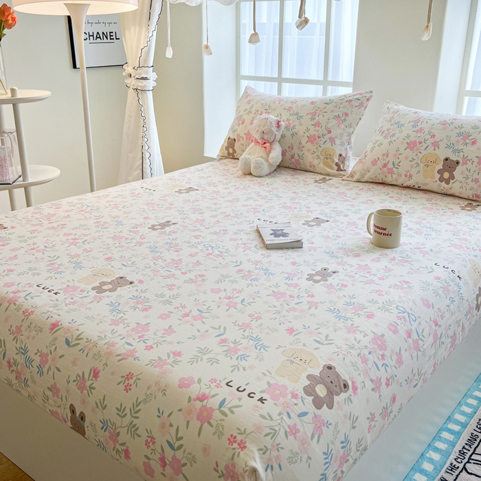 91家纺网 家纺一手货源 找家纺 鼎丰家纺 2025新款90克超柔软糯印花单床笠系列 静蜜