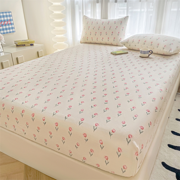 91家纺网 家纺一手货源 找家纺 鼎丰家纺 2025新款90克超柔软糯印花单床笠系列 落寞花店