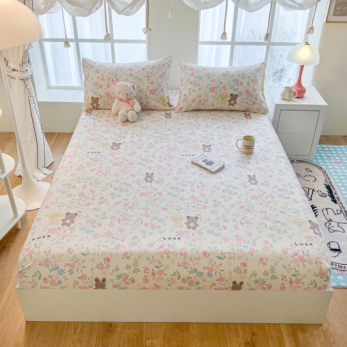 91家纺网 家纺一手货源 找家纺 鼎丰家纺 2025新款90克超柔软糯印花单床笠系列 静蜜