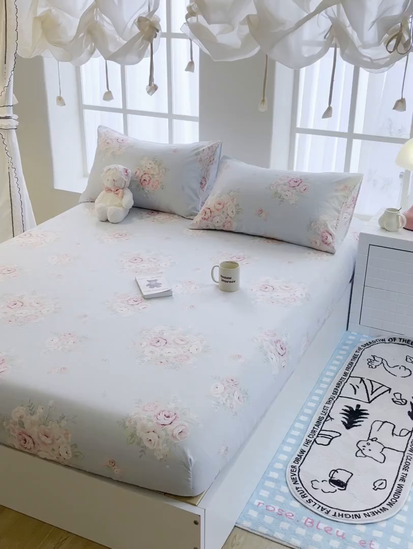 91家纺网 家纺一手货源 找家纺 鼎丰家纺 2025新款90克超柔软糯印花单床笠系列 戴安娜