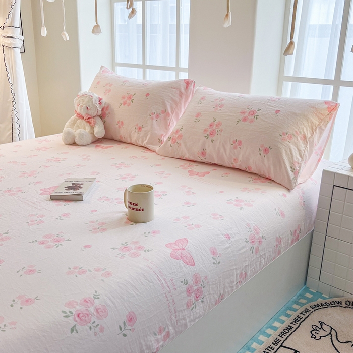 91家纺网 家纺一手货源 找家纺 鼎丰家纺 2025新款90克超柔软糯印花单床笠系列 碟影梦