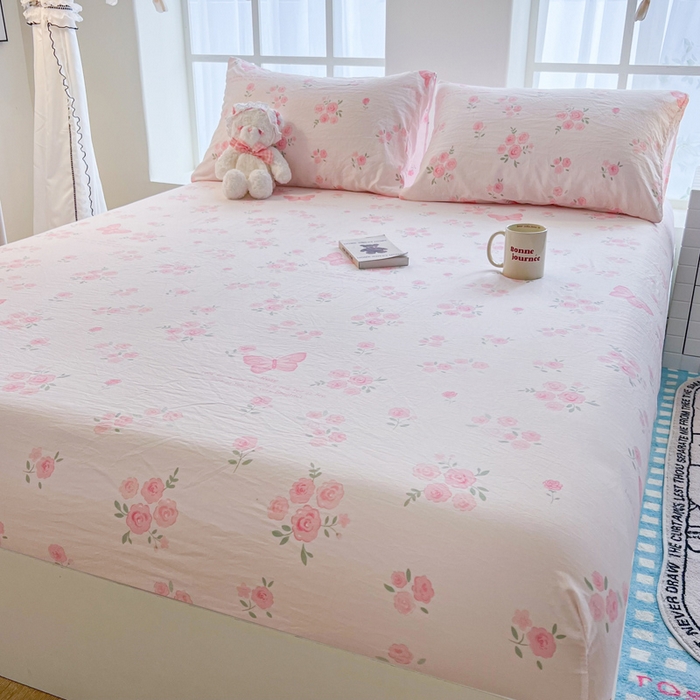 91家纺网 家纺一手货源 找家纺 鼎丰家纺 2025新款90克超柔软糯印花单床笠系列 碟影梦