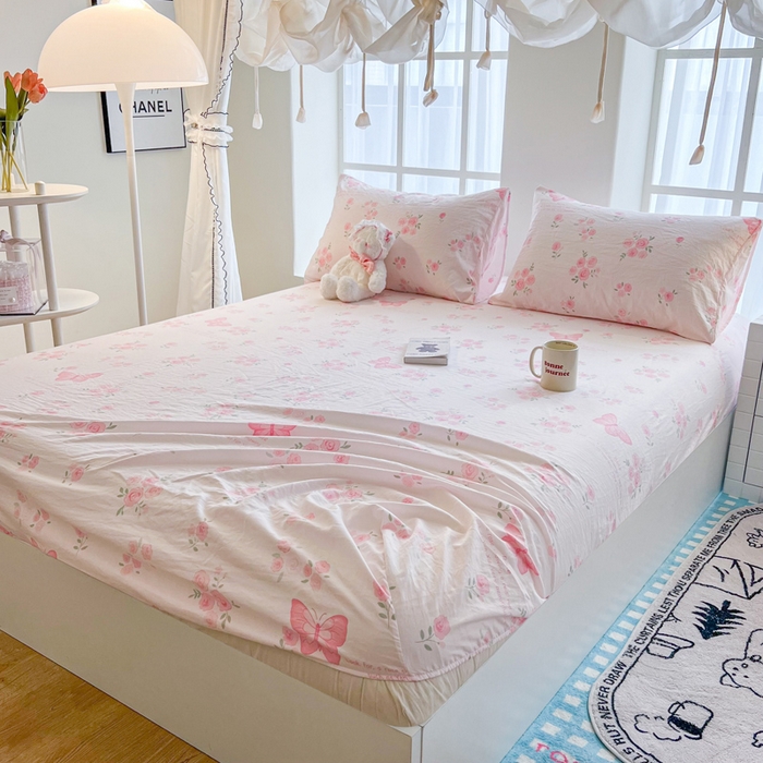 91家纺网 家纺一手货源 找家纺 鼎丰家纺 2025新款90克超柔软糯印花单床笠系列 碟影梦