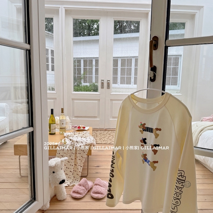 91家纺网 家纺一手货源 找家纺 （总）妍景家居生活馆 2025新款小熊家-腊肠家居服