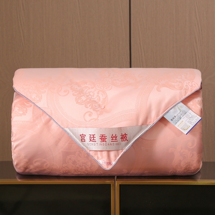 越宏顺 2025新款60S全棉莫代尔提花.被手工订花.被子母被 粉玉