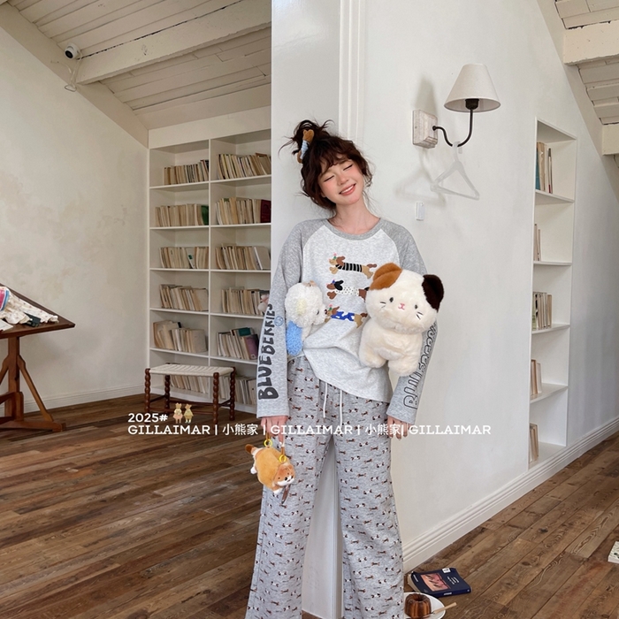 91家纺网 家纺一手货源 找家纺 （总）妍景家居生活馆 2025新款小熊家-腊肠家居服