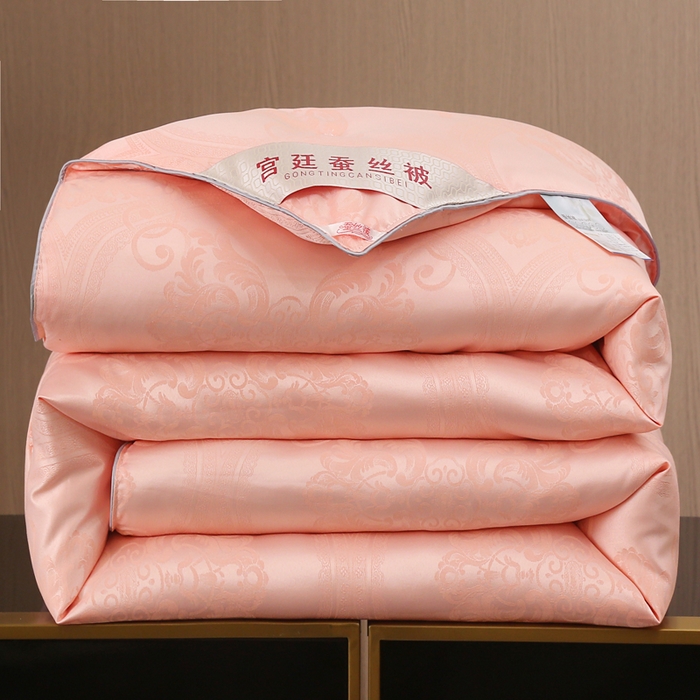 91家纺网 家纺一手货源 找家纺 越宏顺 2025新款60S全棉莫代尔提花.被手工订花.被子母被 粉玉