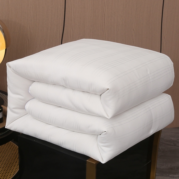 越宏顺 2025新款全棉缎条.被桑.被春秋被双人子母被二合一冬被 白色