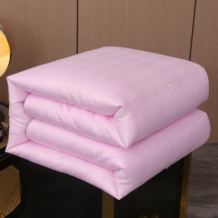 越宏顺 2025新款全棉缎条.被桑.被春秋被双人子母被二合一冬被 粉色