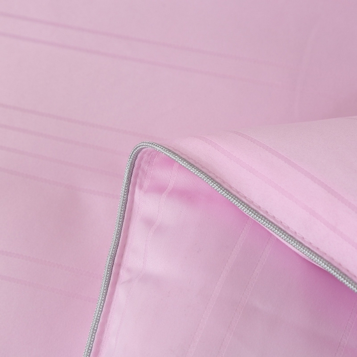 91家纺网 家纺一手货源 找家纺 越宏顺 2025新款全棉缎条.被桑.被春秋被双人子母被二合一冬被 粉色