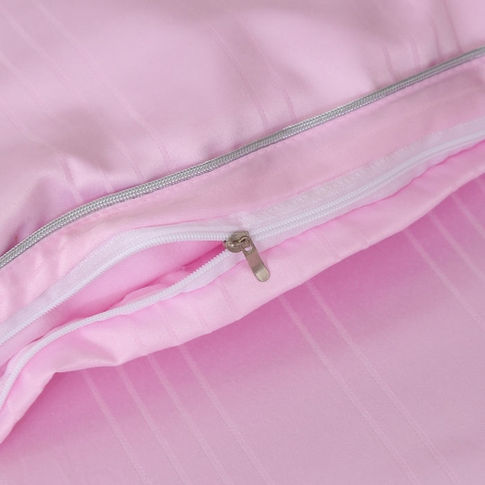 91家纺网 家纺一手货源 找家纺 越宏顺 2025新款全棉缎条.被桑.被春秋被双人子母被二合一冬被 粉色