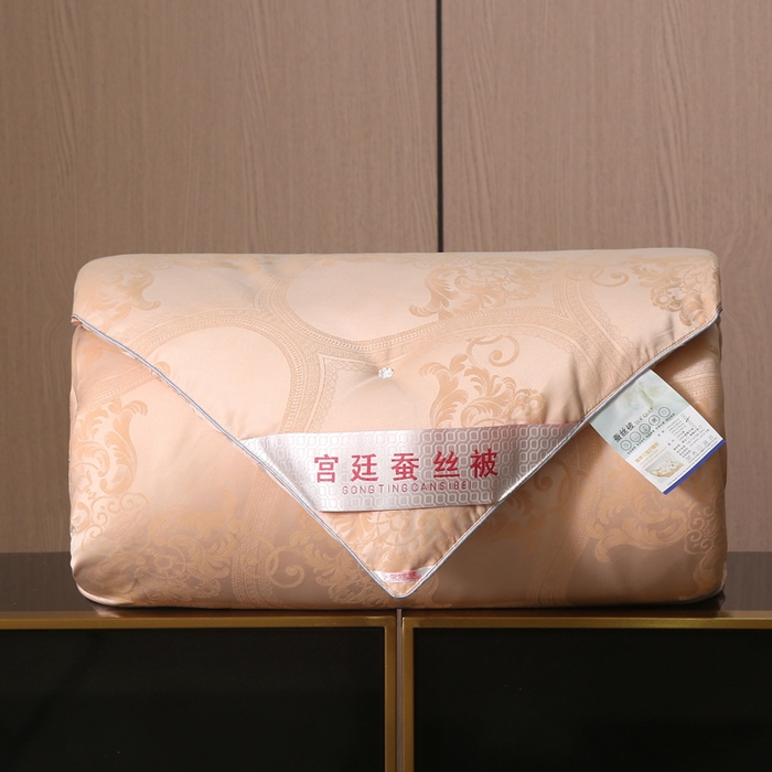 越宏顺 2025新款60S全棉莫代尔提花.被手工订花.被子母被 金色