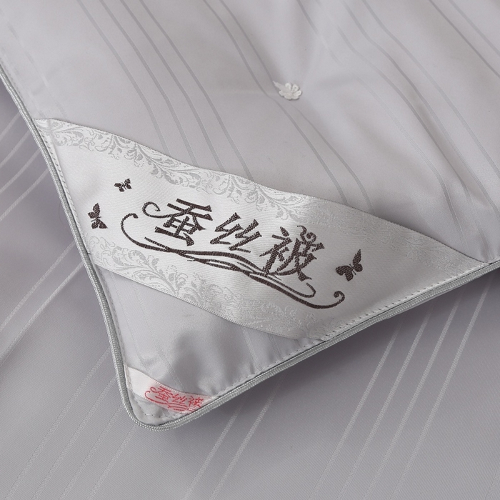 91家纺网 家纺一手货源 找家纺 越宏顺 2025新款全棉缎条.被桑.被春秋被双人子母被二合一冬被 灰色