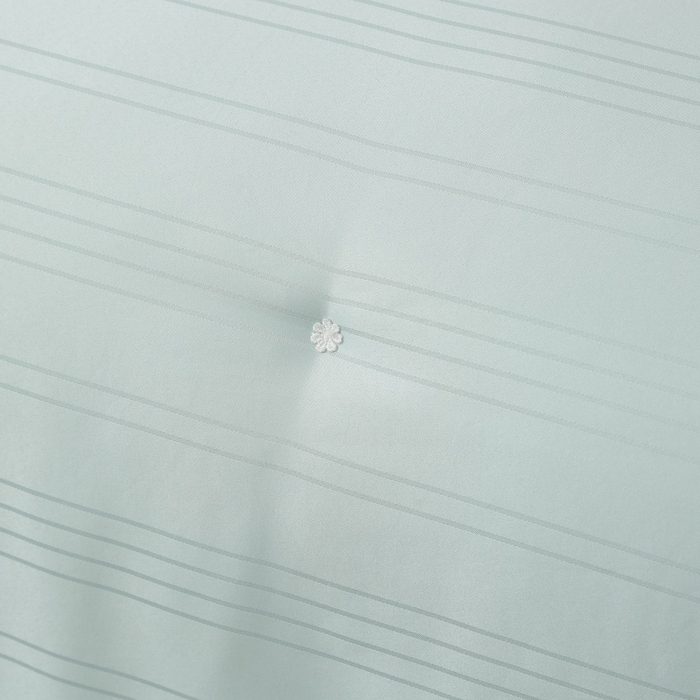 91家纺网 家纺一手货源 找家纺 越宏顺 2025新款全棉缎条.被桑.被春秋被双人子母被二合一冬被 绿色