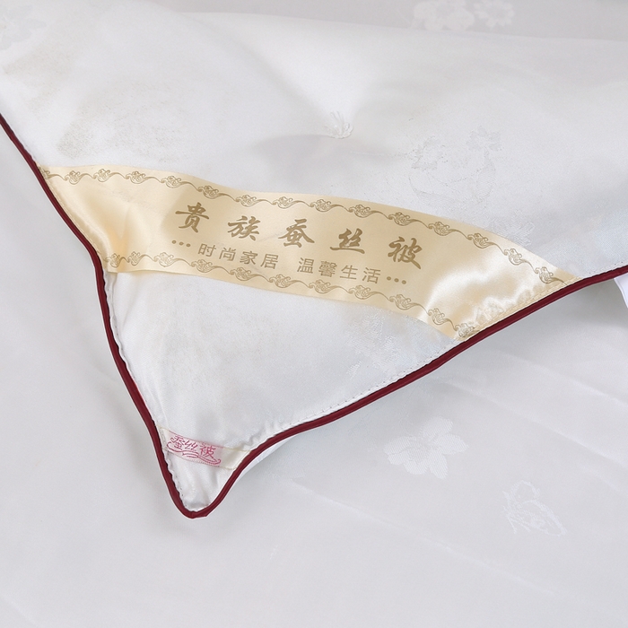 91家纺网 家纺一手货源 找家纺 越宏顺 2025新款仿真丝蝴蝶花手工.被子母被被子被芯 白色