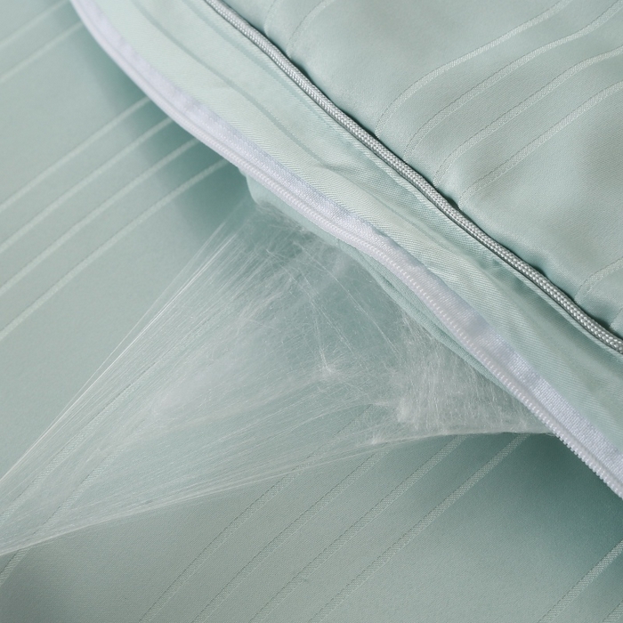 91家纺网 家纺一手货源 找家纺 越宏顺 2025新款全棉缎条.被桑.被春秋被双人子母被二合一冬被 绿色