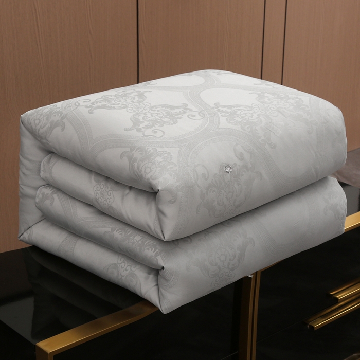 91家纺网 家纺一手货源 找家纺 越宏顺 2025新款60S全棉莫代尔提花.被手工订花.被子母被 浅灰