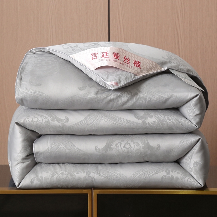 91家纺网 家纺一手货源 找家纺 越宏顺 2025新款60S全棉莫代尔提花.被手工订花.被子母被 浅灰