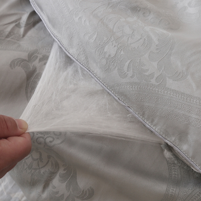 91家纺网 家纺一手货源 找家纺 越宏顺 2025新款60S全棉莫代尔提花.被手工订花.被子母被 浅灰