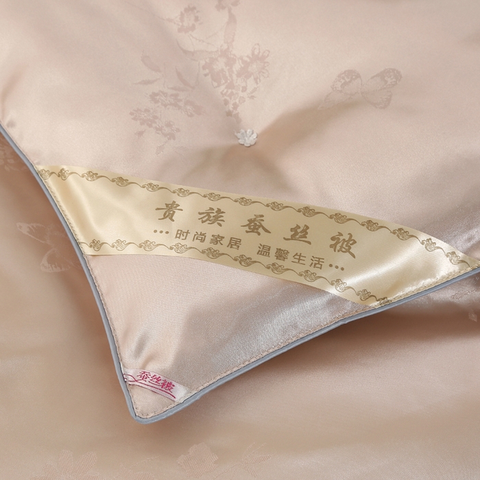 91家纺网 家纺一手货源 找家纺 越宏顺 2025新款仿真丝蝴蝶花手工.被子母被被子被芯 卡其