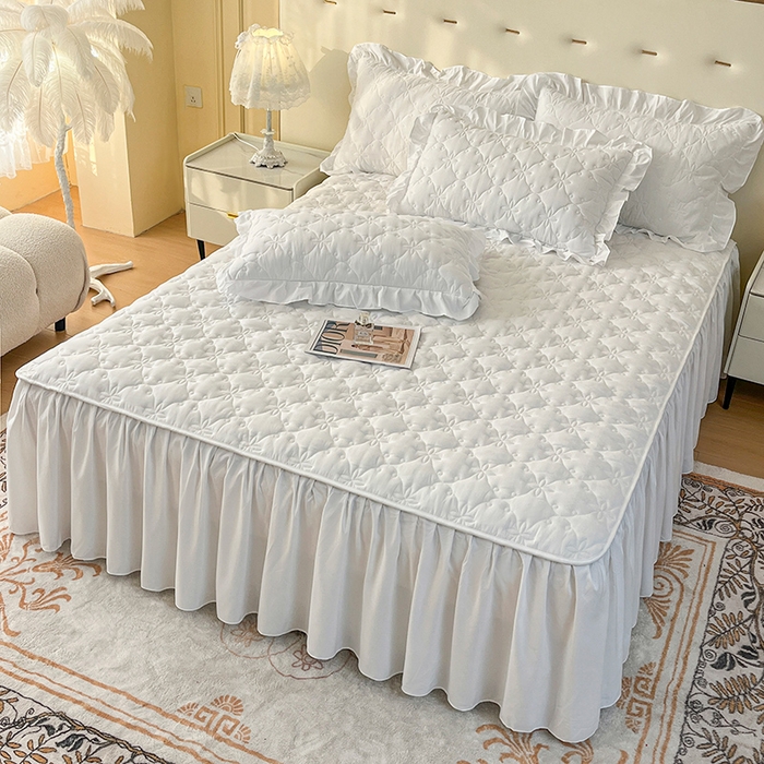 91家纺网 家纺一手货源 找家纺 （总）鼎丰家纺 2025新款水洗磨毛夹棉床裙套件-曼可系列