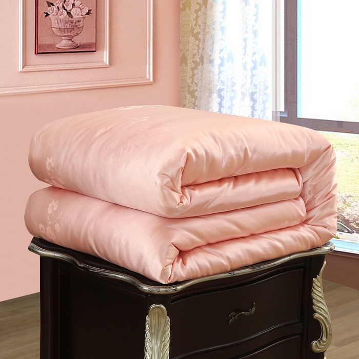 越宏顺 2025新款仿真丝蝴蝶花手工.被子母被被子被芯 玉色