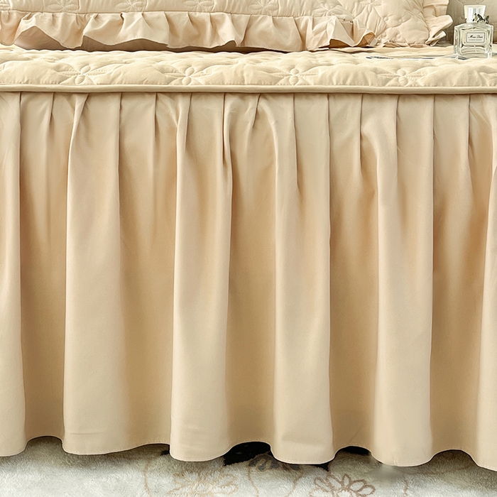 91家纺网 家纺一手货源 找家纺 鼎丰家纺 2025新款水洗磨毛夹棉床裙套件-曼可系列 曼可-卡其