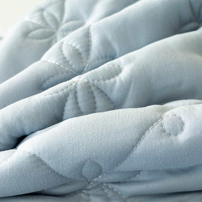 91家纺网 家纺一手货源 找家纺 鼎丰家纺 2025新款水洗磨毛夹棉床裙套件-曼可系列 曼可-天蓝