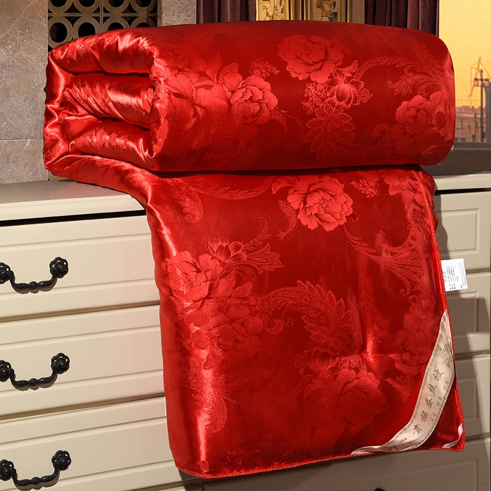 91家纺网 家纺一手货源 找家纺 越宏顺 2025新款牡丹花定制款.被客户定制被子被芯定制款不退不换 大红