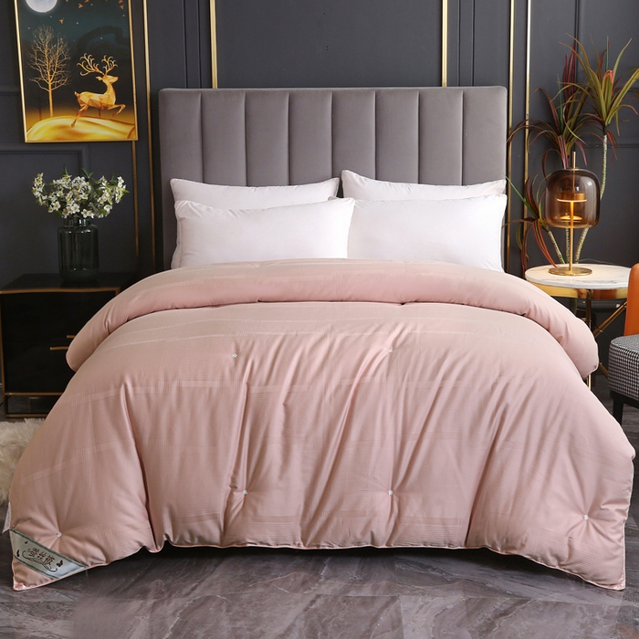 91家纺网 家纺一手货源 找家纺 越宏顺 2025新款80s全棉提花手工.被 被子被芯 豆沙