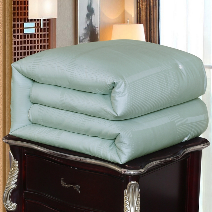 91家纺网 家纺一手货源 找家纺 越宏顺 2025新款80s全棉提花手工.被 被子被芯 豆绿