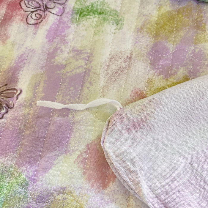 91家纺网 家纺一手货源 找家纺 梦可莱家居 2025新款木棉床盖四件套 彩绘蝴蝶