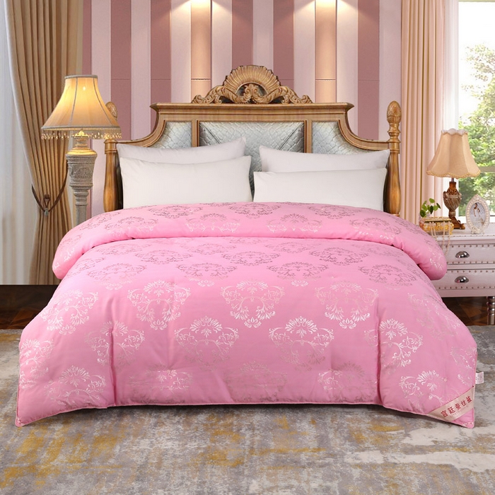 91家纺网 家纺一手货源 找家纺 越宏顺 2025新款被子春秋被东被芯子母被 粉色