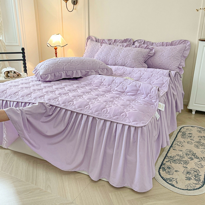 91家纺网 家纺一手货源 找家纺 （总）鼎丰家纺 2025新款-100%新疆棉花夹棉床裙