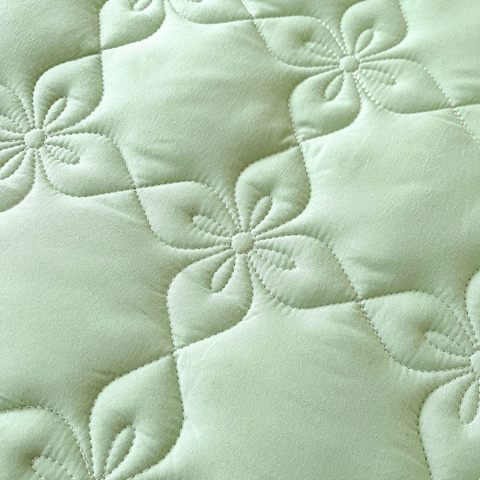 91家纺网 家纺一手货源 找家纺 鼎丰家纺 2025新款-100%新疆棉花夹棉床裙 100%新疆棉花床裙-苹果绿