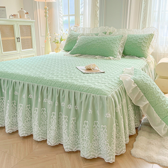 91家纺网 家纺一手货源 找家纺 （总）鼎丰家纺 2025新款蕾丝夹棉床裙-洛可可系列