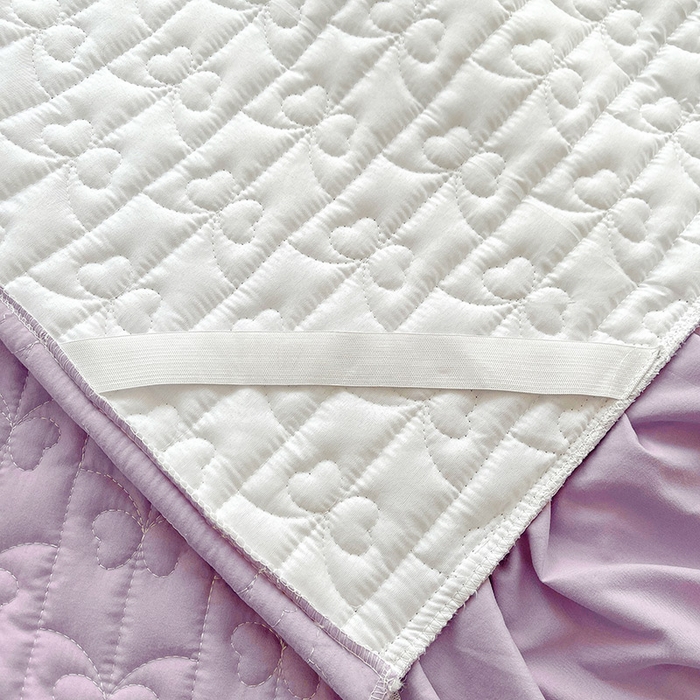 91家纺网 家纺一手货源 找家纺 鼎丰家纺 2025新款蕾丝夹棉床裙-洛可可系列 洛可可-紫