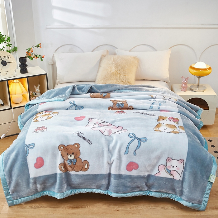 91家纺网 家纺一手货源 找家纺 （总）好艺佳毛毯 2025新款（升级版）拉舍尔毛毯学生毯宿舍婚庆加厚双层毯子绒毯盖毯不掉毛毛毯