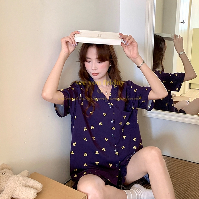 91家纺网 家纺一手货源 找家纺 （总）妍景家居生活馆 2025新款韩系小翻领樱桃套装