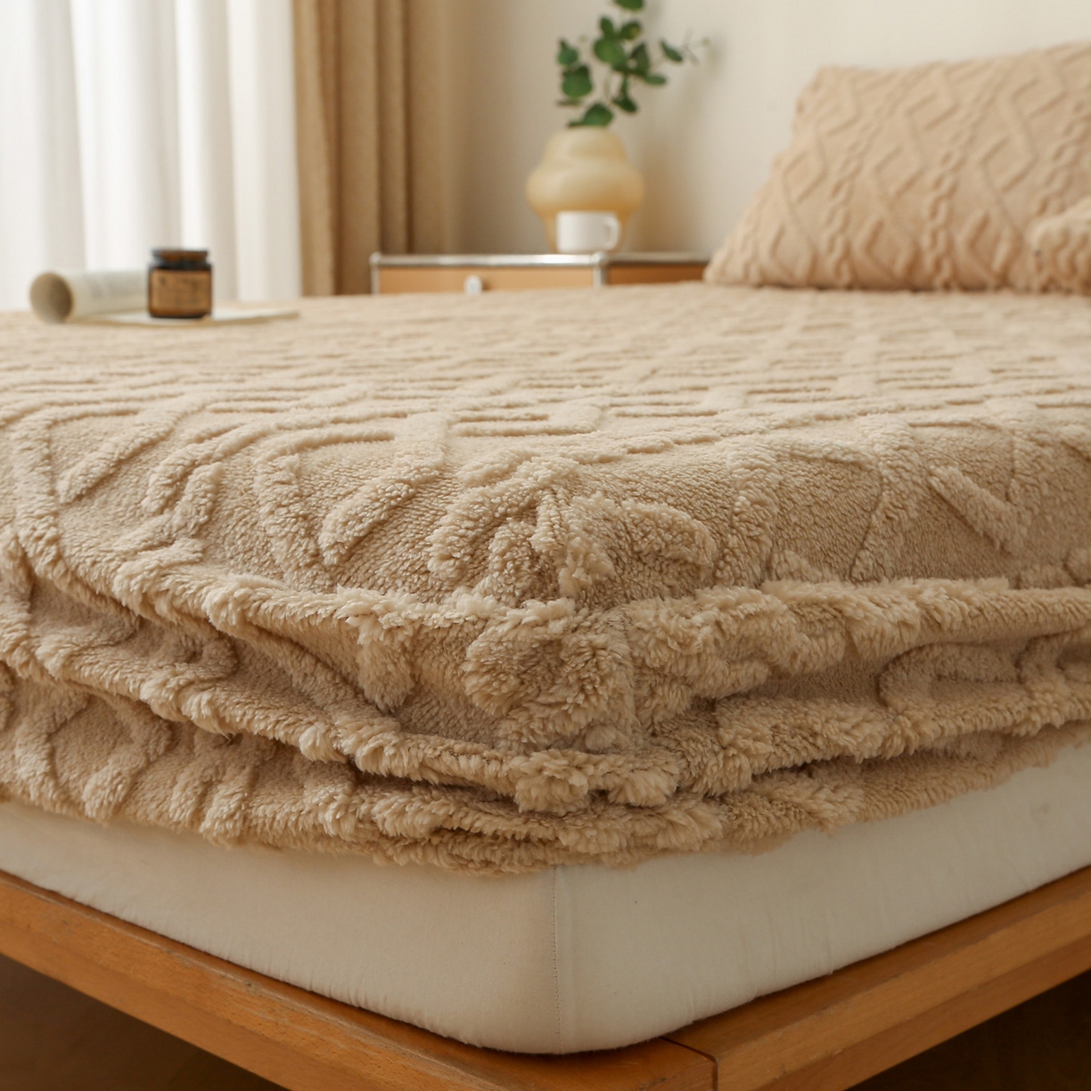 91家纺网 家纺一手货源 找家纺 （总）亚龙工厂店 2025新款亲肤舒适塔肤绒床笠三件套