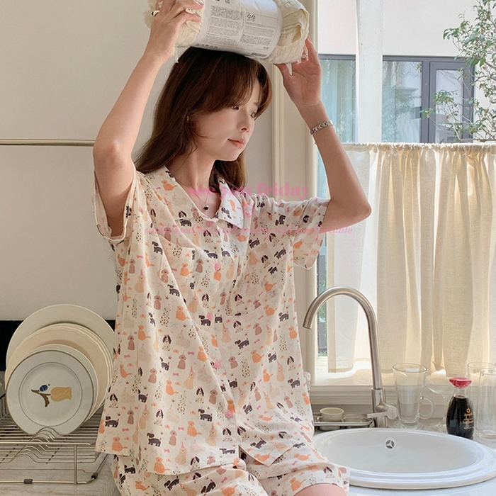 91家纺网 家纺一手货源 找家纺 （总）妍景家居生活馆 2025新款韩系满印狗狗家族套装