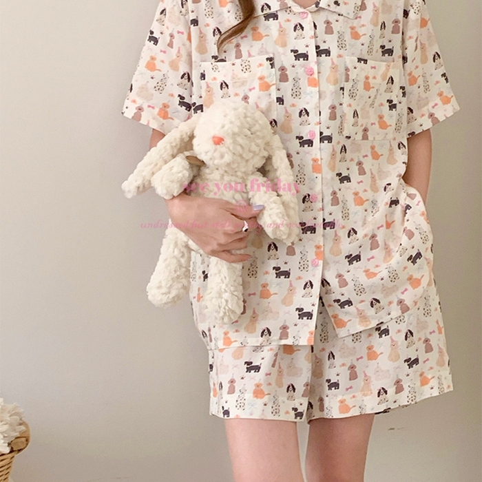 91家纺网 家纺一手货源 找家纺 （总）妍景家居生活馆 2025新款韩系满印狗狗家族套装