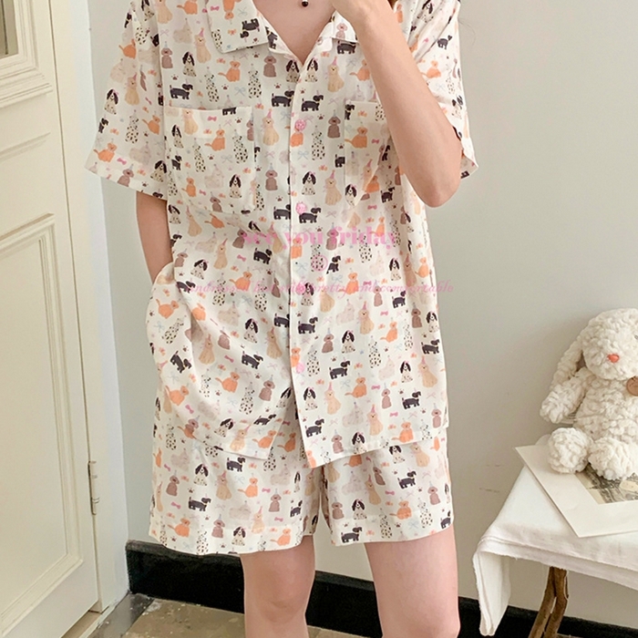 91家纺网 家纺一手货源 找家纺 （总）妍景家居生活馆 2025新款韩系满印狗狗家族套装